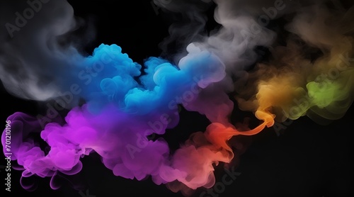 Abstract motion in a studio with swirling purple smoke. © Logo