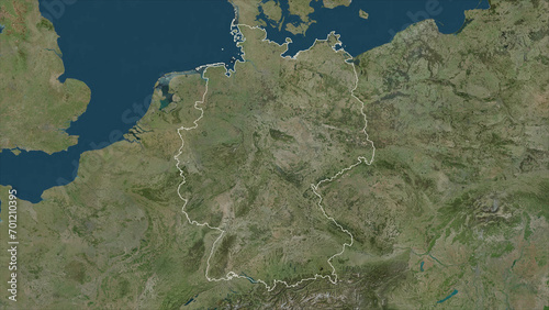 Germany outlined. High-res satellite map