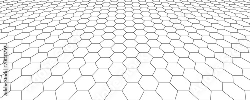 outline honeycomb perspective pattern