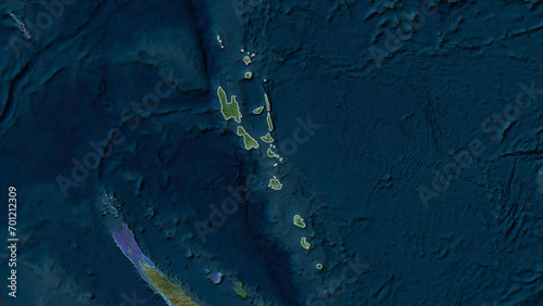 Vanuatu outlined. High-res satellite map