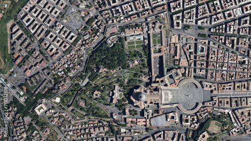 Vatican outlined. High-res satellite map