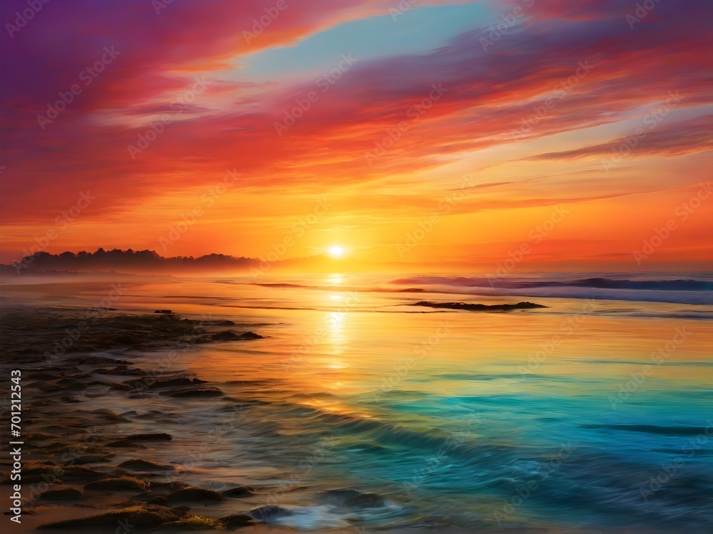 vibrant sunrise over a horizon of endless possibilities