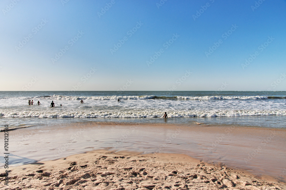 The beach Atlantic ocean in Serekunda area, Gambia, West Africa