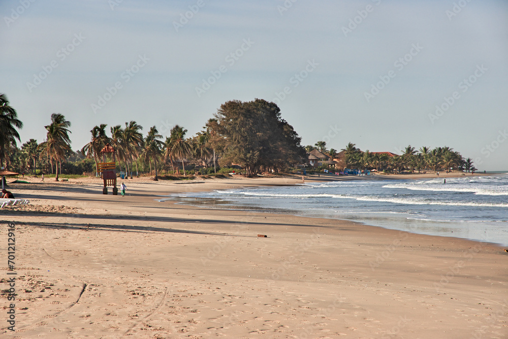 The beach Atlantic ocean in Serekunda area, Gambia, West Africa