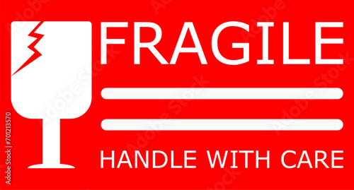 Red Sticker fragile handle with care 