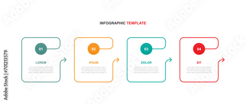 Business template infographic vector element with 4 step process or options 