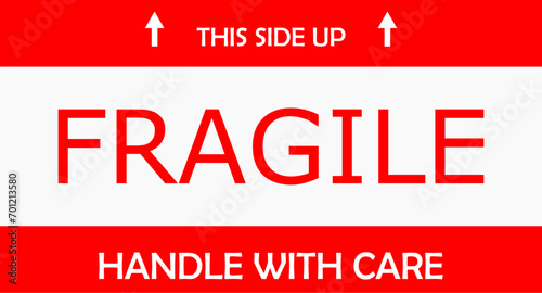 Fragile sticker, with upward arrow
