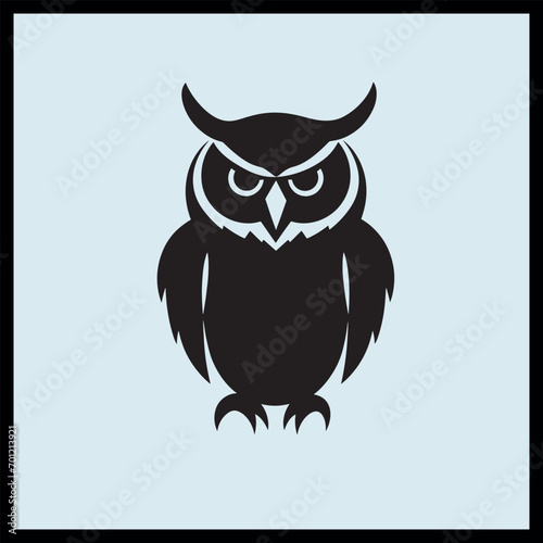 Hunting Owl Silhouette Clip art, Silhouetted Owl vector, Minimalist Owl