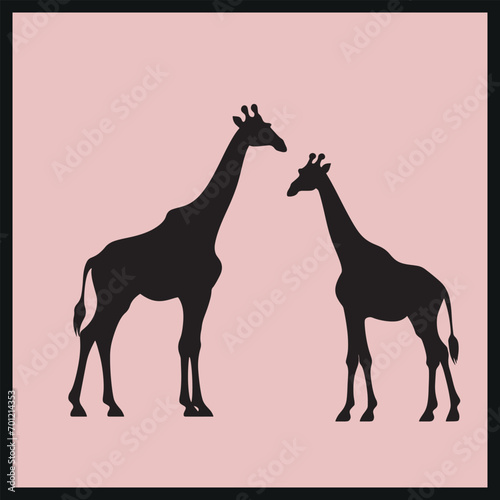 Giraffe Silhouette Clip vector art  silhouette of a moving giraffe