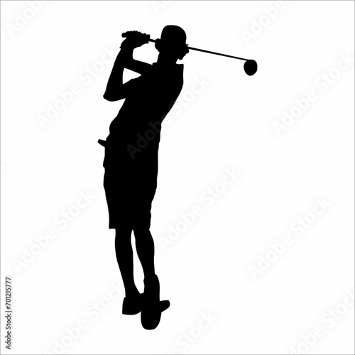silhouette of a golfer