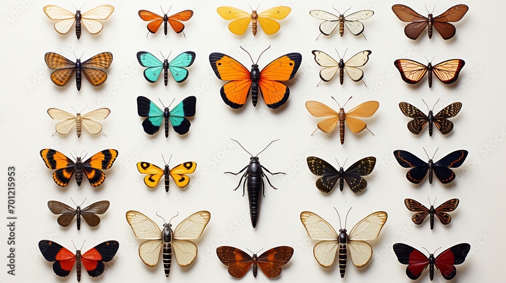 Fototapeta premium A set of insect icons. Isolated.