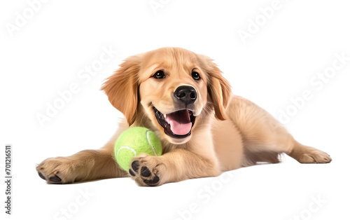 Dog Having Fun with a Ball isolated on transparent Background