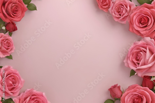 Romantic Floral Border  Flowers Border With Copy Space  Flowers Frame for Valentines  Flowers Border for Valentines