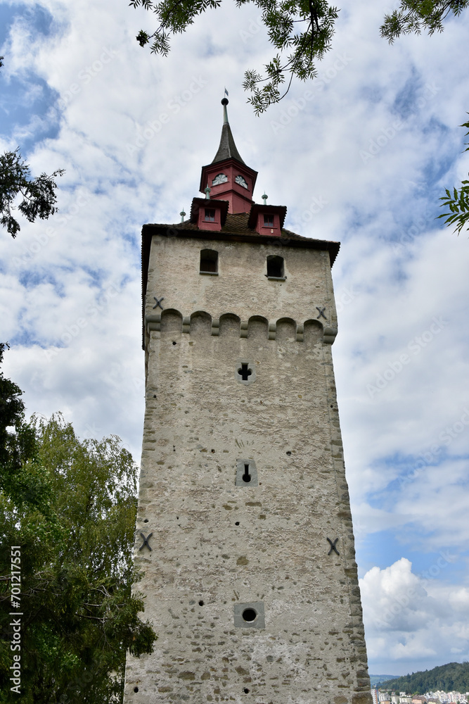 City Wall (Musegg) Tower in Lucerne, Switzerland, Portrait