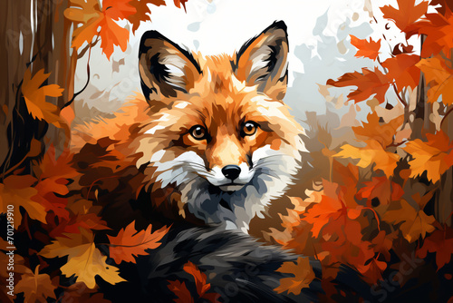illustration of a photo of a fox