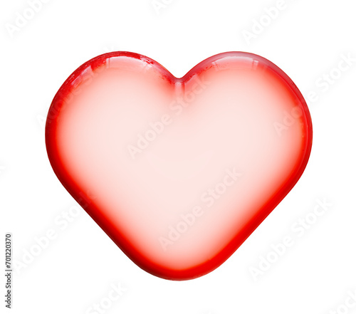 3d rendering glowing love heart isolated on a white background