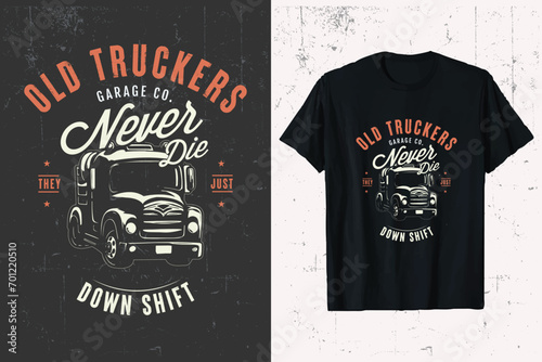Truck T-shirt Design. Retro classic truck tee shirt graphic.