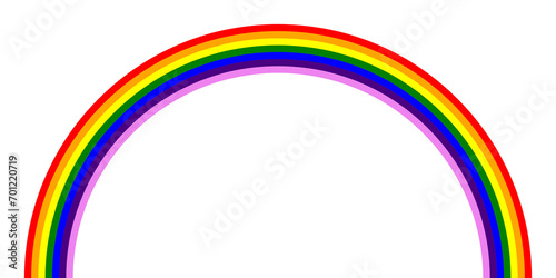 Rainbow frame isolated on transparent background with seven colors  photo