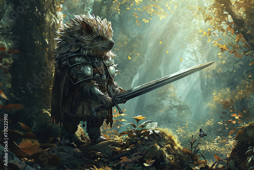 illustration of the forest hedgehog knight
