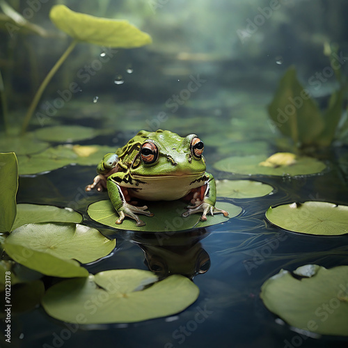 A Frog's Symphony in Nature ai generated