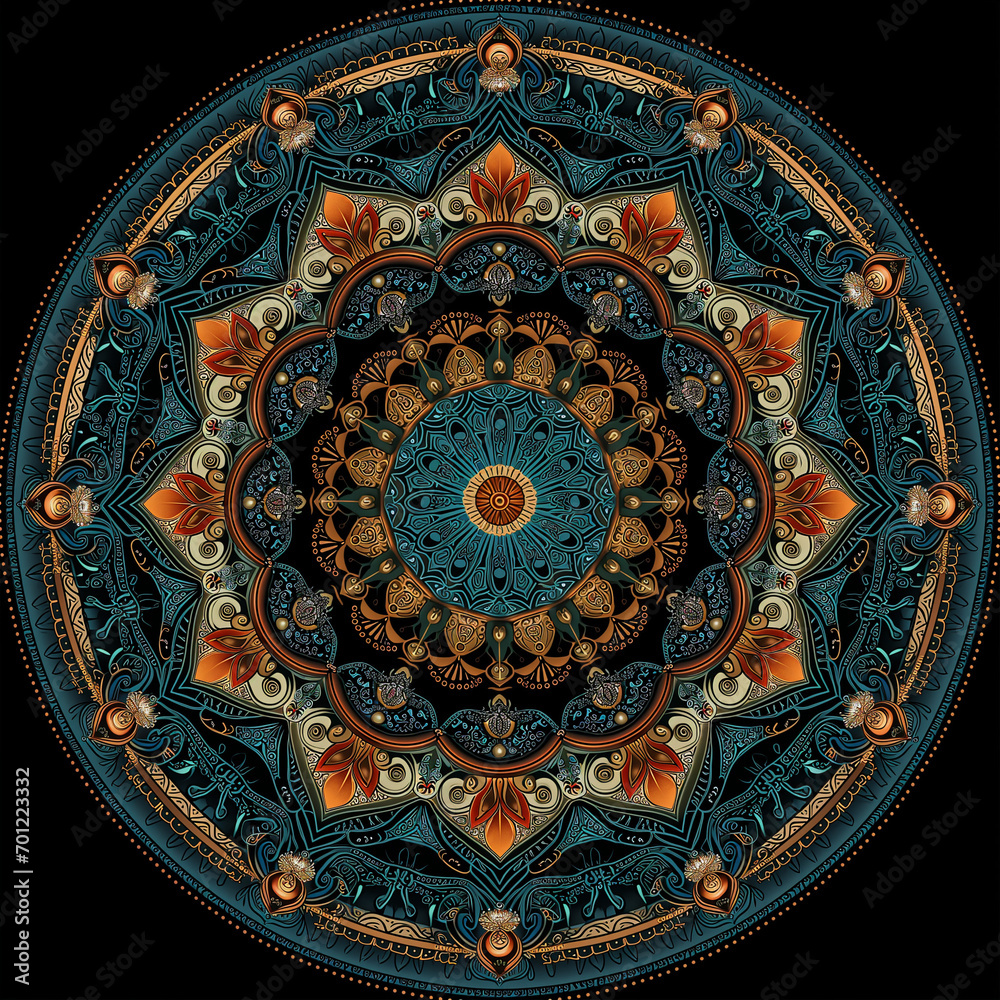 Fototapeta premium A detailed digital mandala