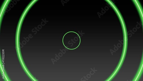 circle neon green light in black background 4k motion looping animated dynamic oscilloscope