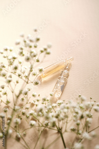 Two ampoules with a plant