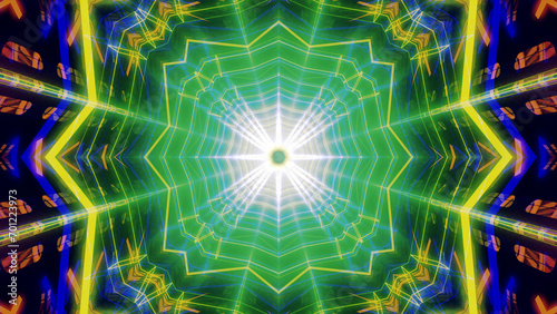 Mandala 3D Kaleidoscope seamless loop Psychedelic Trippy Futuristic Traditional Tunnel Pattern for Consciousness Meditation Background Video Relaxing Ethnic Colorful pattern Chakra Kundalini Yoga