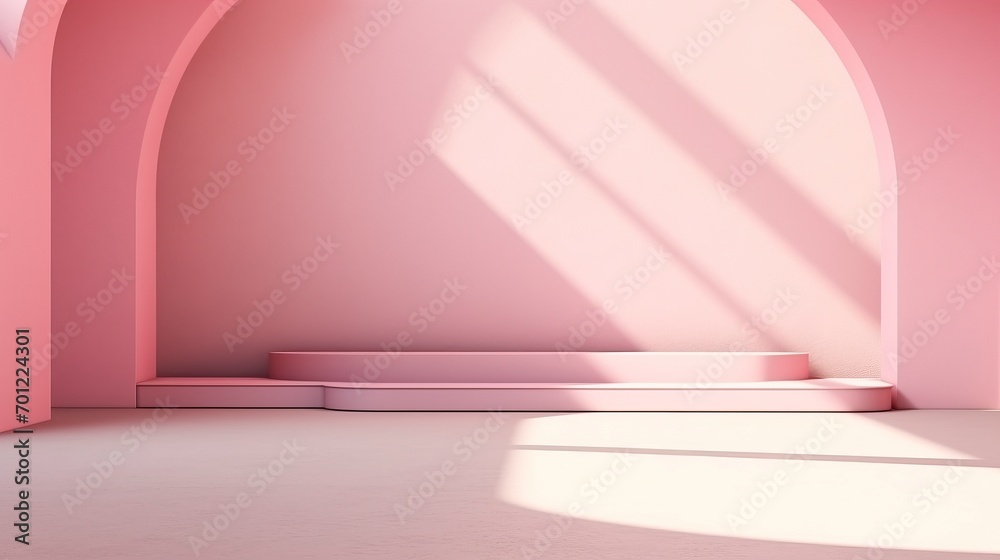 Empty wall with light Pink tones with sunlight shining in Empty wall with light Pink tones with sunlight shining in