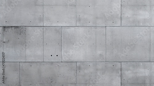 Gray concrete walls are arranged with bricks photo