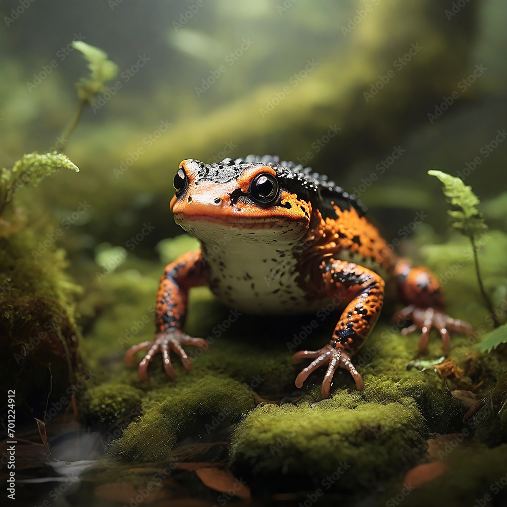 Fototapeta premium A Salamander's Tale ai generated