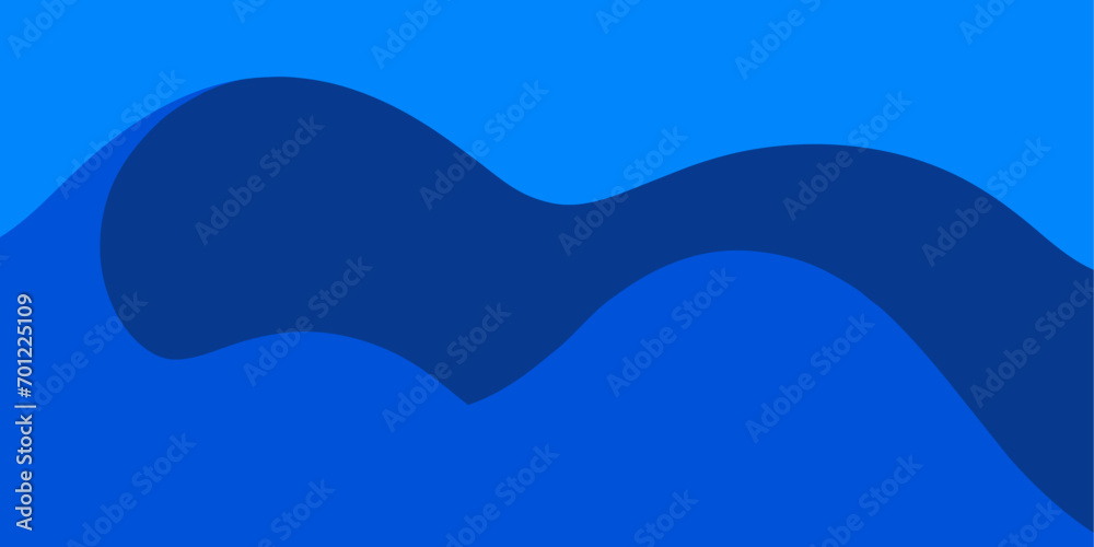 Blue wave, water wave, lines, blue sky background. Vector texture design poster banner abstract blue wallpaper background