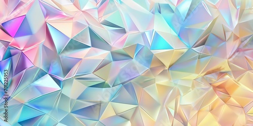 Polygonal crystalline trendy holographic background surface with gradient of Geometric.