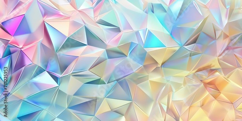 Polygonal crystalline trendy holographic background surface with  gradient of Geometric.