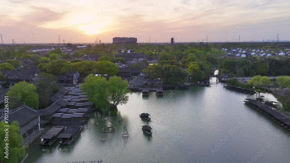 ancien town at sunset