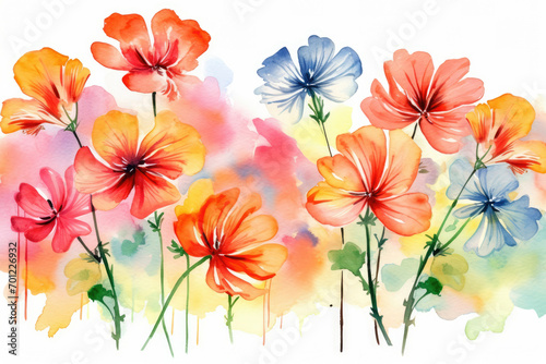 Floral background spring plant nature flowers wallpaper summer watercolor illustration painting blossom