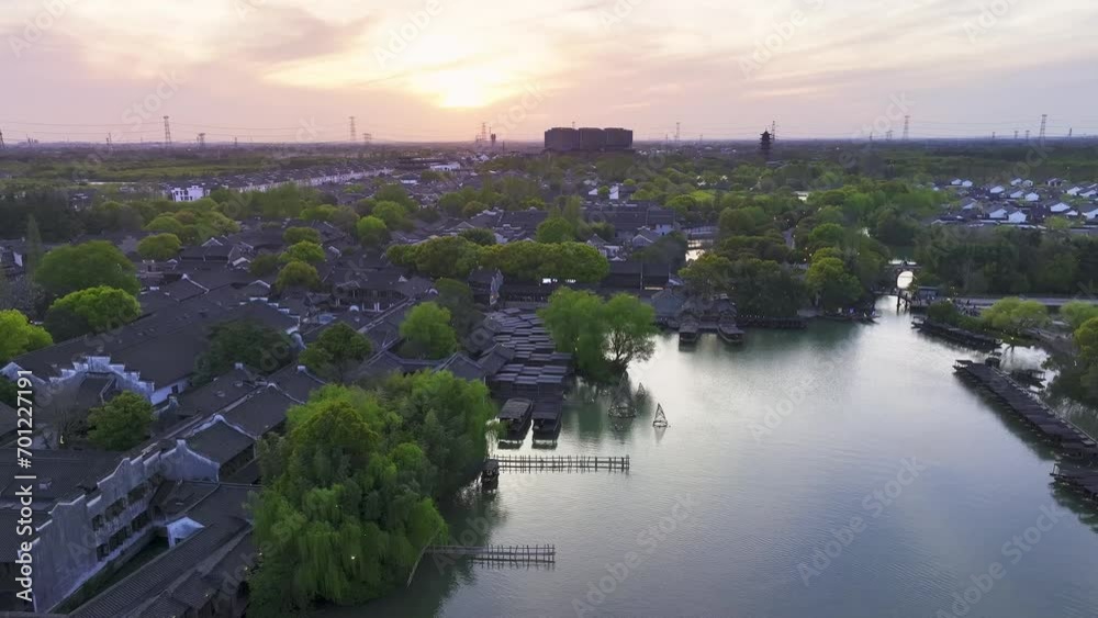 ancien town at sunset