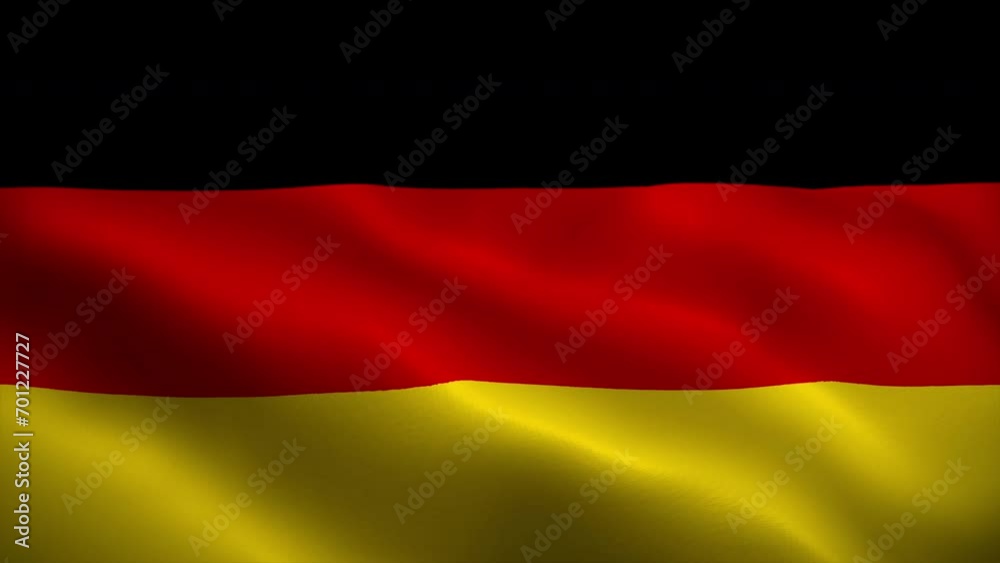 Germany flag waving animation, perfect loop, official colors, 4K video Germany flag waving animation, perfect loop, official colors, 4K video