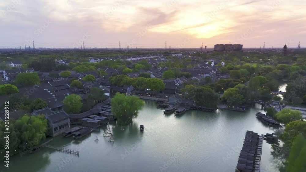 ancien town at sunset