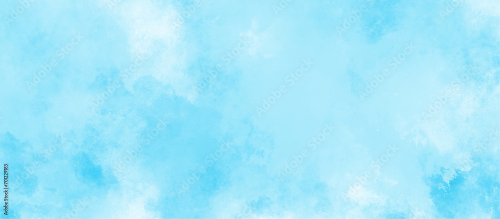 watercolor shades paper textured canvas element with clouds, Turquoise gradient color brush painted illustration, abstract cloudy blue watercolor splash background, blue watercolor paint brush stroke. - obrazy, fototapety, plakaty 