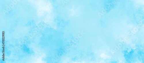 watercolor shades paper textured canvas element with clouds, Turquoise gradient color brush painted illustration, abstract cloudy blue watercolor splash background, blue watercolor paint brush stroke. photo