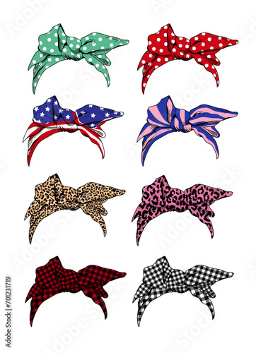Vintage Headband, Bow illustration