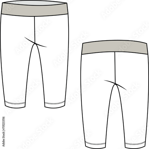 KIDS BOTTOM WEAR LEGGING FRONT AND BACK FASHION FLAT DESIGN VECTOR ILLUSTRATION