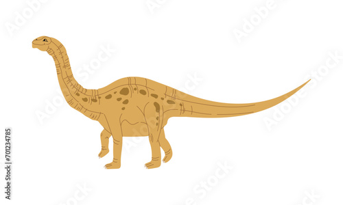 Brachiosaurus altithorax, isolated dinosaur character icon. Vector extinct dino personage with long neck and limbs, lizard tail