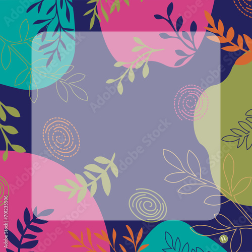 square card pattern with flowers