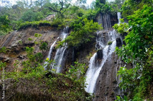 Beautiful waterfall with very beautiful scenery and shady trees