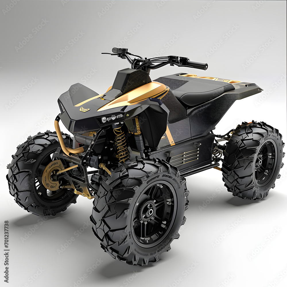 Power Unleashed: The Black and Gold Electric Quad Bike Power Unleashed: The Black and Gold Electric Quad Bike