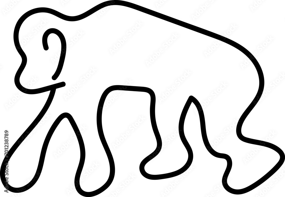 Obraz premium World Wildlife Day, Animal Line Art, Continuous one line art, Drawing vector illustration isolated on white background. 