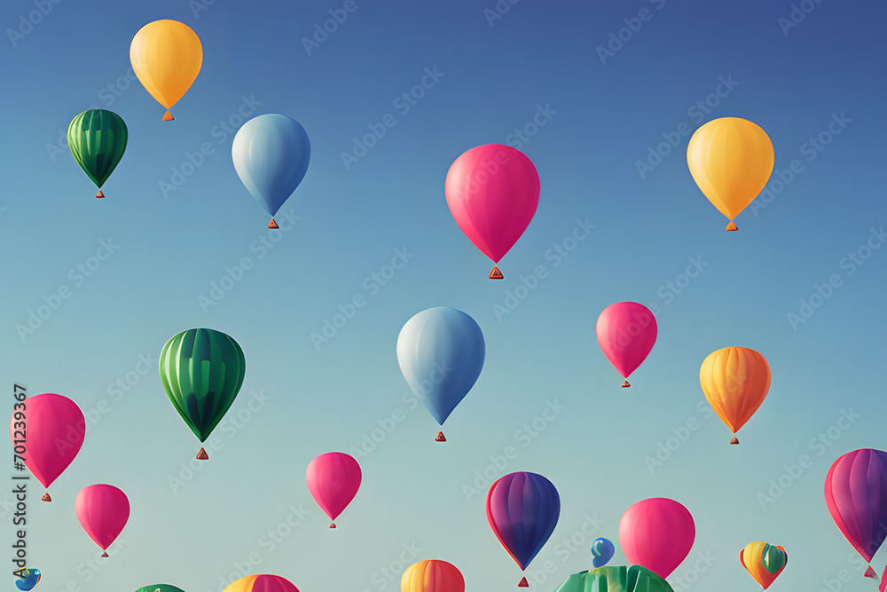 balloons of various colors. Generative AI