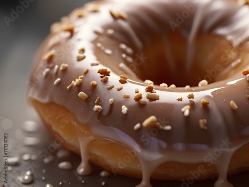 Glasierter zuckerüberstreuter köstlicher Donut photo